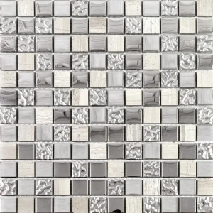 90414772 Декоративная мозаика Natural Hi-tech HTC-209-23-(8BSH-2309R)-5-298x298 29.8x29.8см комбинированная цвет серый STLM-1393386