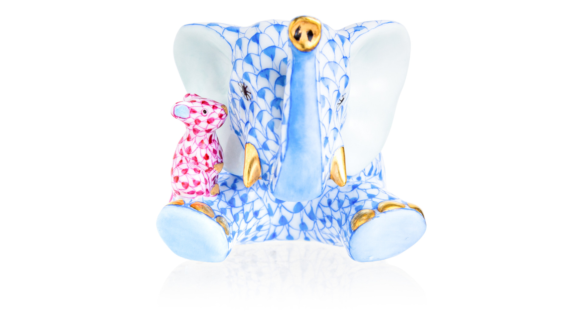 10639143 Herend Фигурка Herend "Слон и мышь" 5,5см Фарфор  - Вид №3