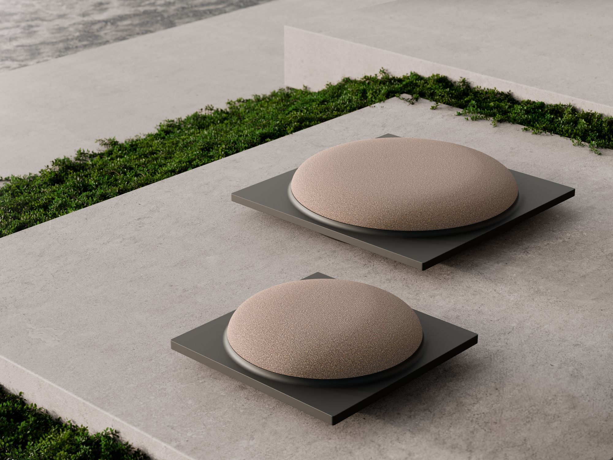 Бетонный квадратный пуф PULKRA купол ARCH-00121388