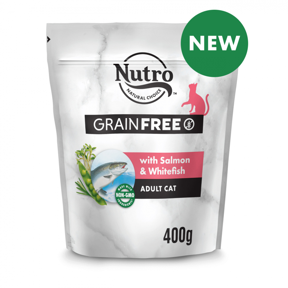 ПР0059465 Корм для кошек с лососем, белой рыбой и экстрактом розмарина сух. 400г NUTRO  - Вид №1