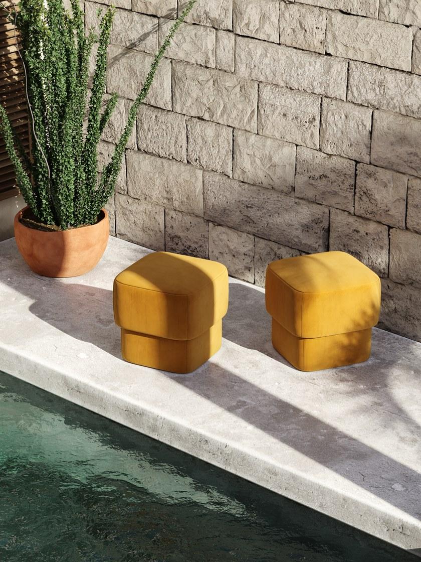 Domkapa Квадратный пуф из бархата  Dkh9  - Вид №3