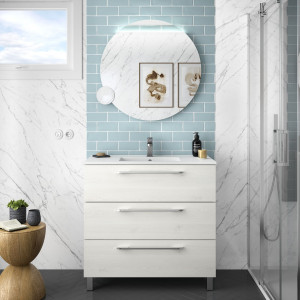 26595 SALGAR Мебель для умывальника FUSSION CHROME 900 SBIANCATO с 3 ящиками 897 x 868 x 450 мм Sbiancato