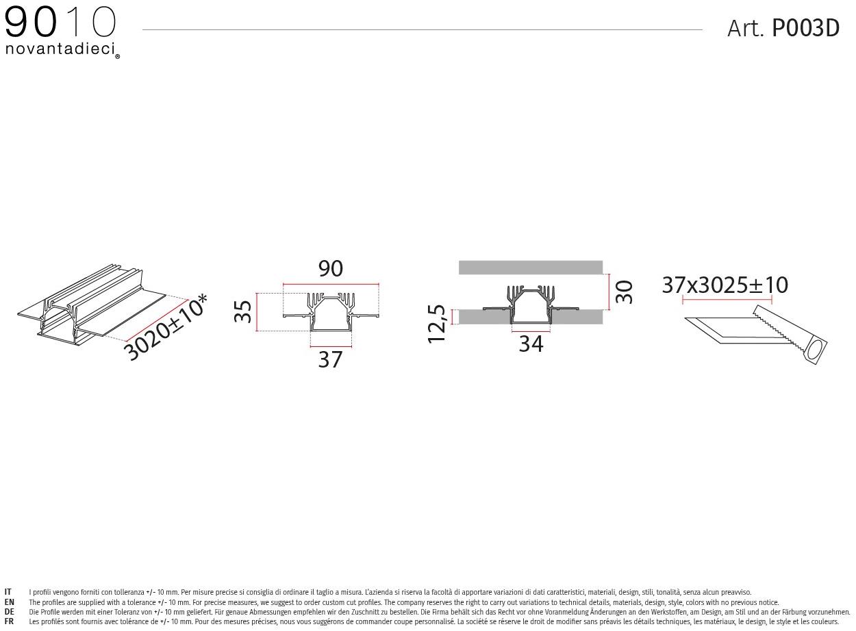 9010 novantadieci Линейный световой профиль из alumite®  P003  - Вид №4