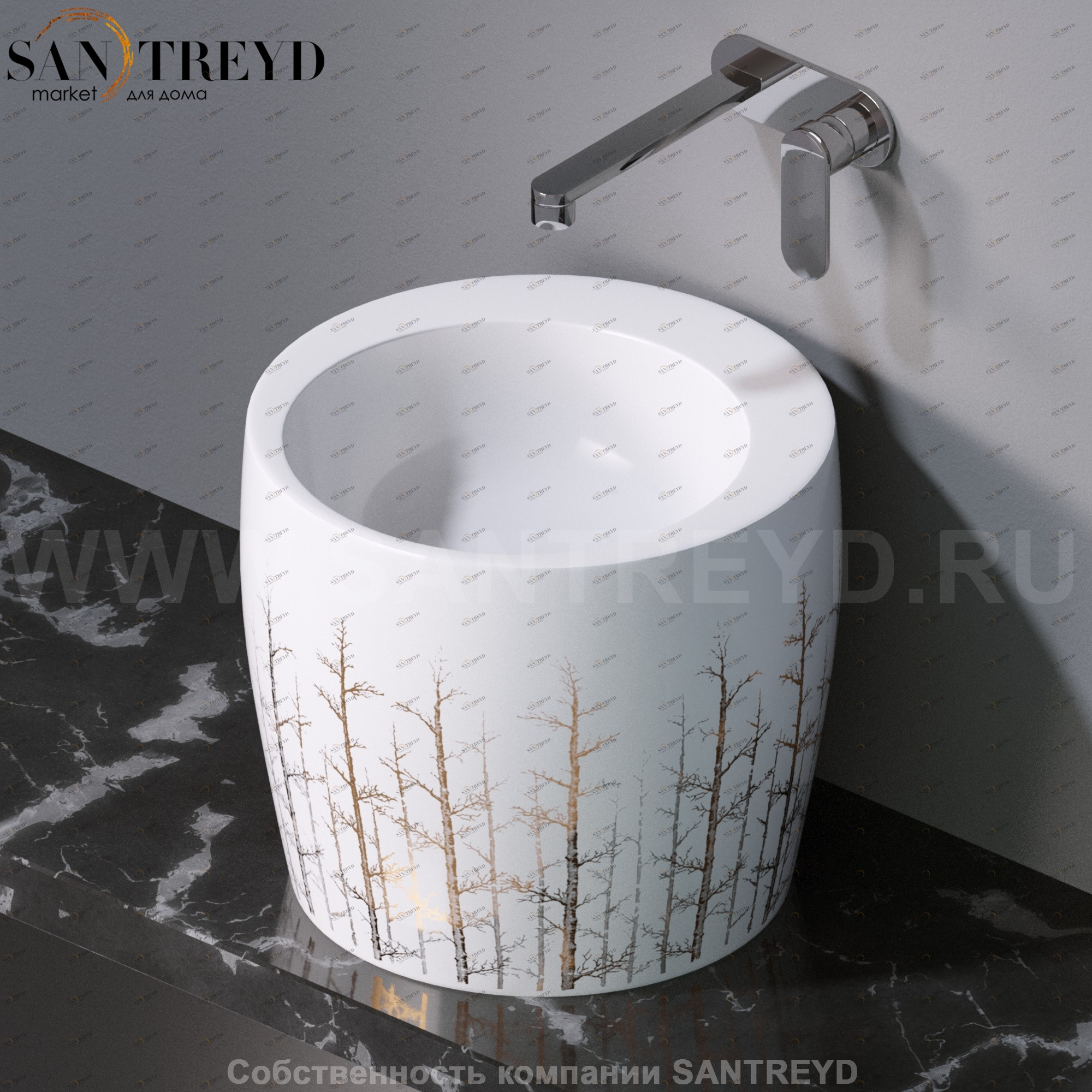 L101405G Накладная раковина на столешницу  круглая A. e T. Italia TOTEM AeT ITALIA