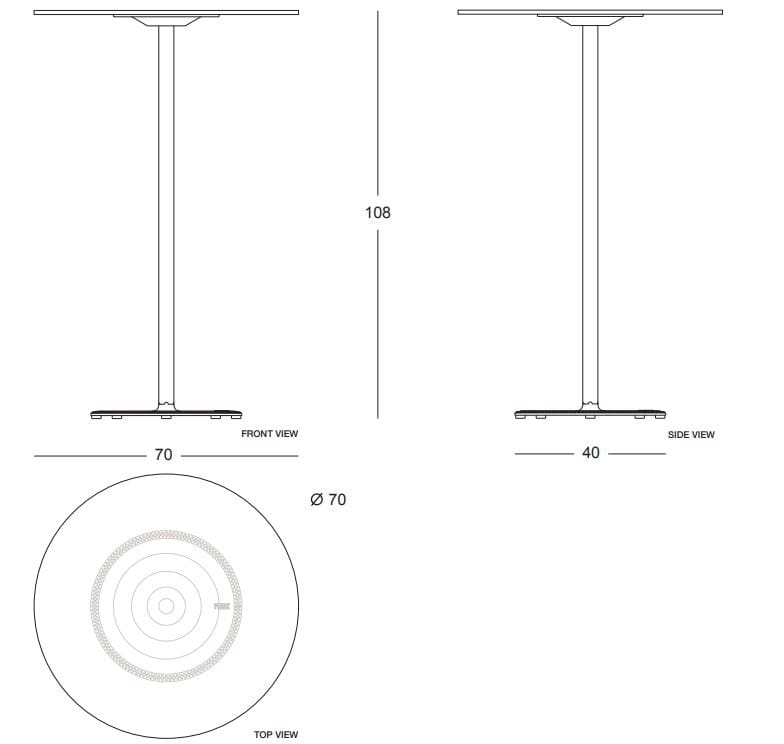 Круглый стол с чугунной основой и столешницей HPL Plank BON ARCH-00092766 - Вид №6