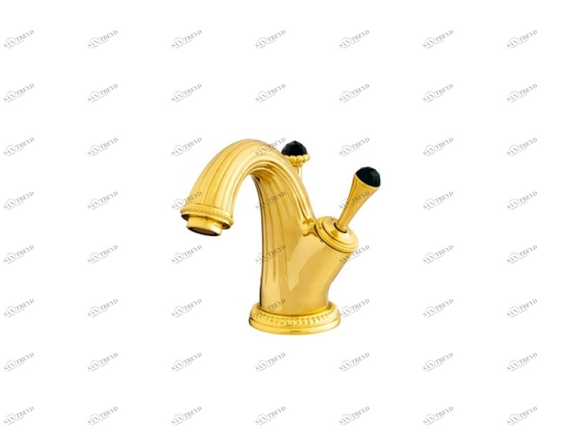 033203.N00.50 Смеситель с джойстиком для раковины с черным кристаллом Swarovski Яркий хром Mestre Artica