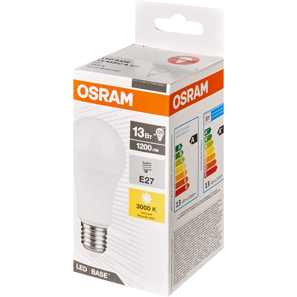 Лампа светодиодная Osram А60 E27 220-240 В 13 Вт груша матовая 1200 лм теплый белый свет STLM-2005482 - Вид №4