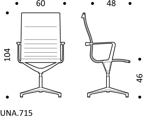 ICF Офисное кресло из кожи с 4-мя спицами Una chair sun-id-1378503 - Вид №5