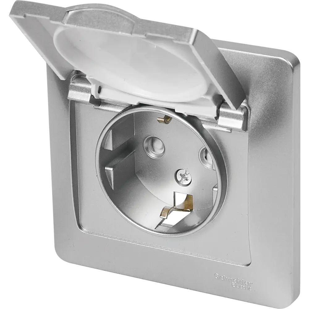 Schneider Electric Glossa - розетка с заземлением и защитными шторками 86710194 STLM-0070809 - Вид №6
