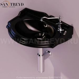 AR035NERO Подвесная раковина настенная овальная Simas Arcade черная