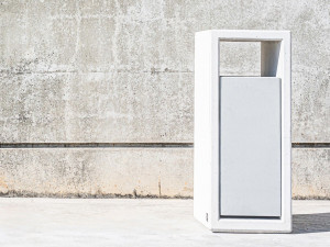 Держатель для мусора из нержавеющей стали и бетона