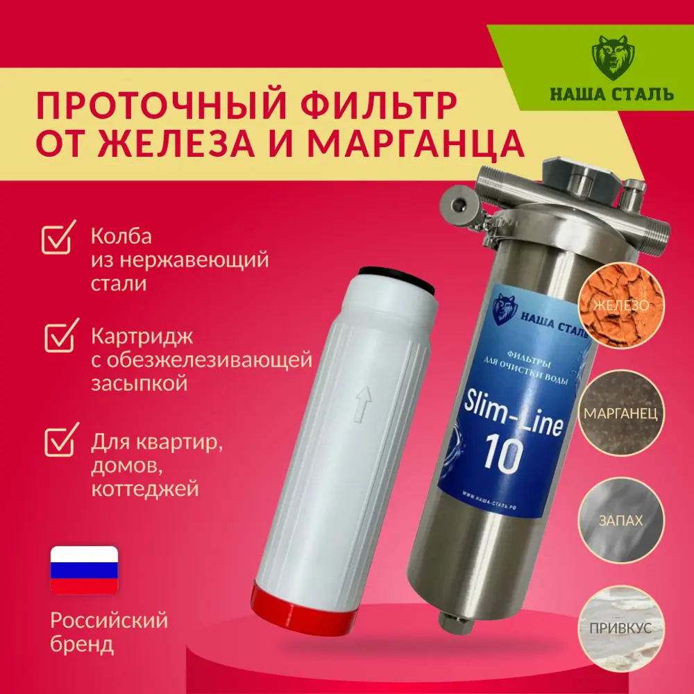 91323884 Фильтр Наша Сталь НСЖ10 Нержавеющая сталь Серый STLM-0800443