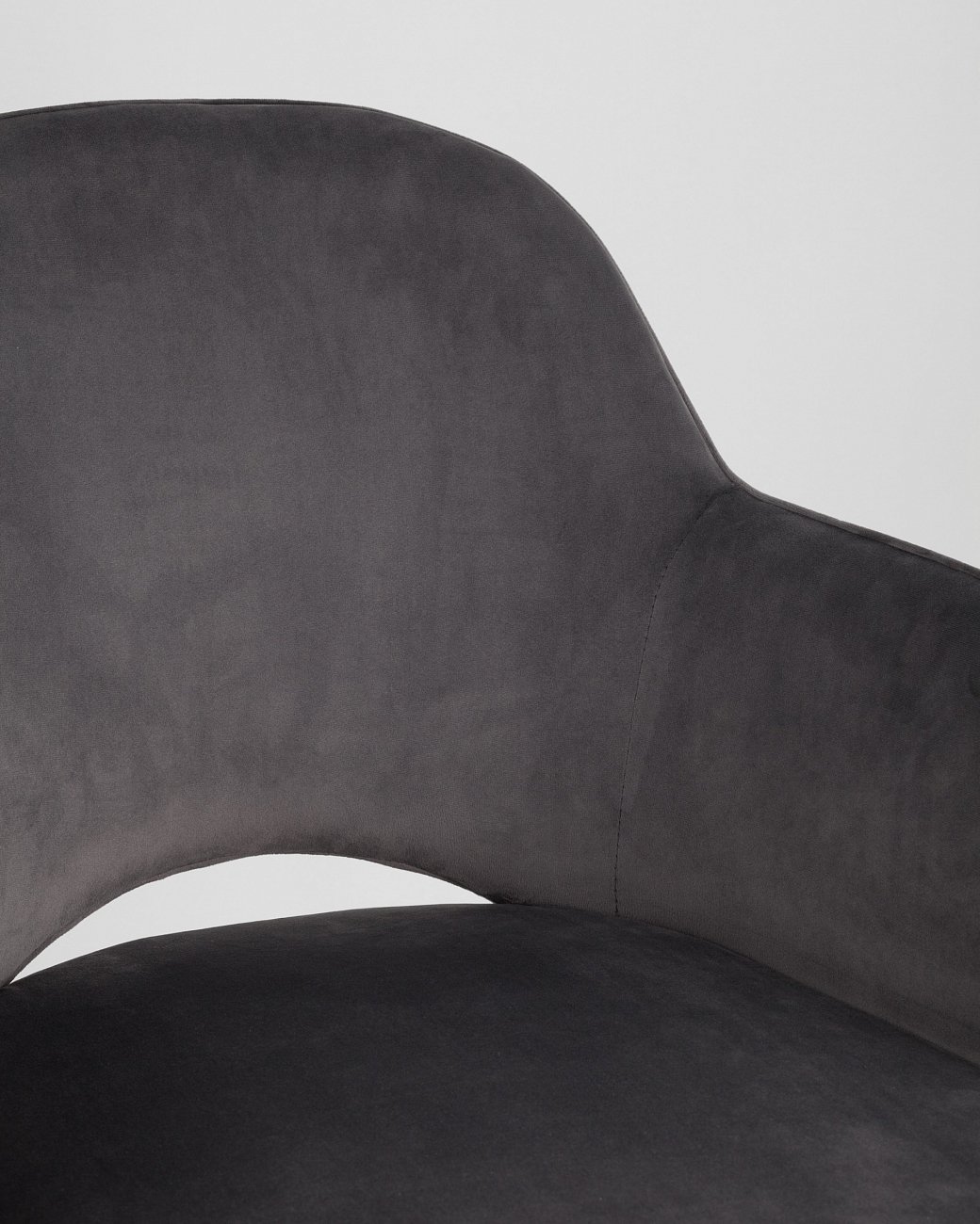 Стул с подлокотниками мягкий серый с черными металлическими ножками "Венера" STOOL GROUP ДИЗАЙНЕРСКИЕ 00-3881945 Серый  - Вид №7