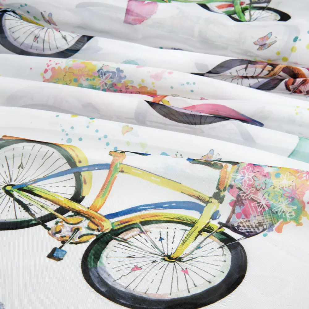 Тюль на ленте «Велосипеды» 250x280 см полиэстер цвет белый GARDEN STLM-2176566 - Вид №2