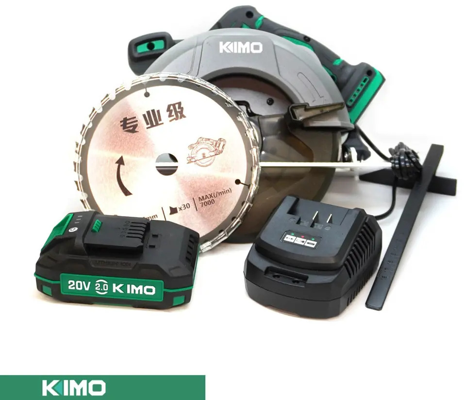 91545233 Пила торцовочная аккумуляторная бесщеточная Kimo 26805, Li-Ion 1x20 Ач, 165 мм STLM-0849323