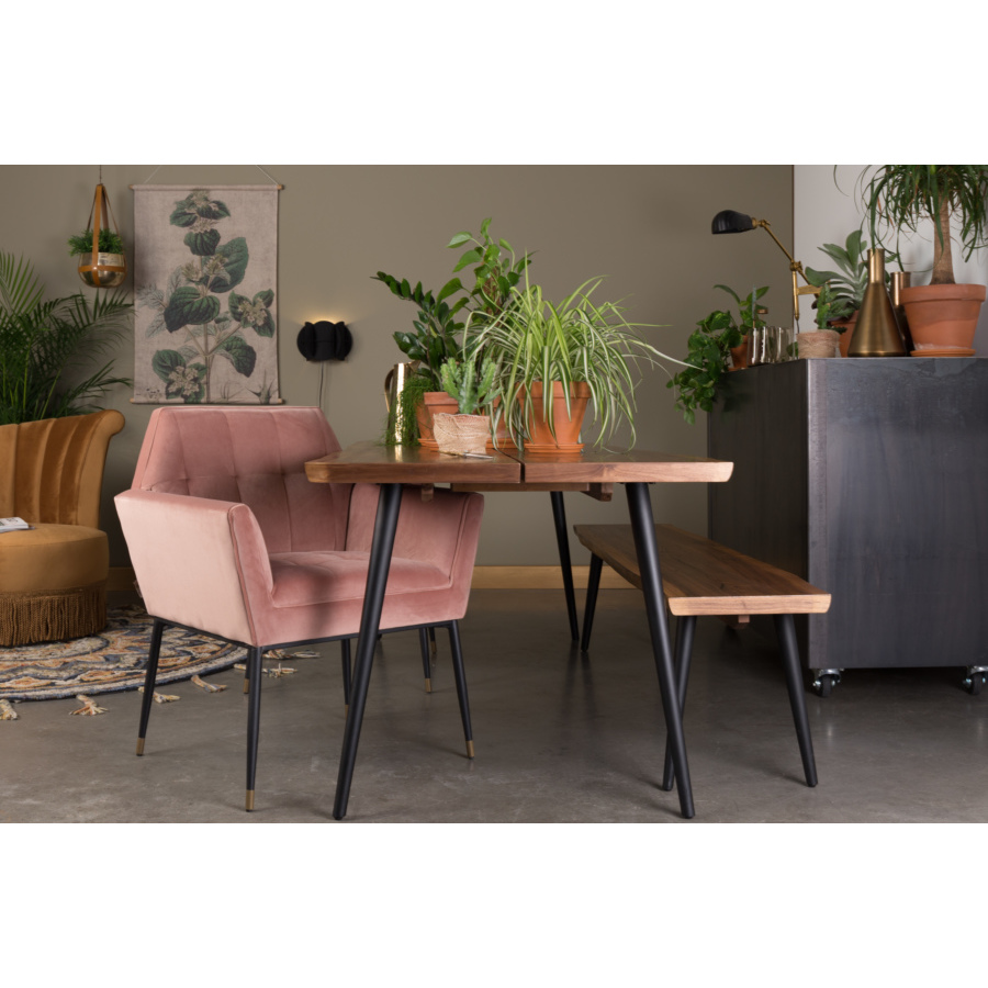 Кресло Kate розовое высокое под бархат на тонких ножках Dutchbone 1200152 - Вид №1