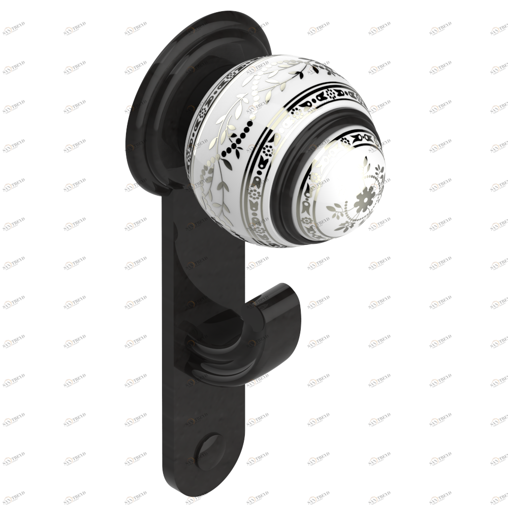 A7G-508 Крючок для халатов одинарный Thg-paris Marquise белый с платиновым декором Покрытие PVD бронза A7G-508 CAT.F