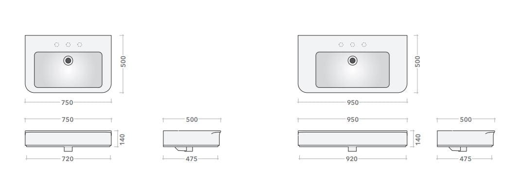 Керамическая прямоугольная столешница Ceramica Flaminia мать ARCH-00021964 - Вид №4