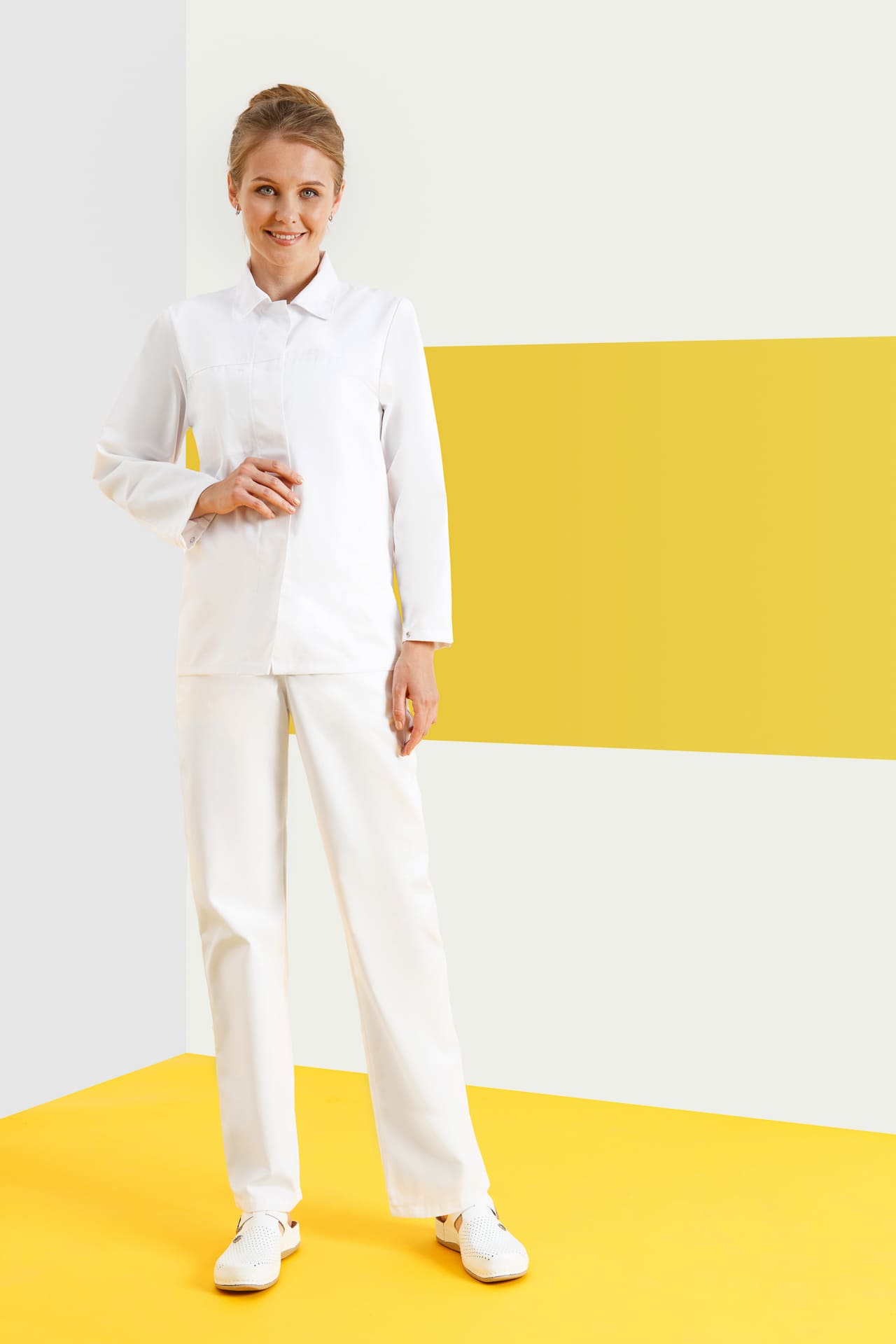 5041557 Куртка Эйч-Лайн женская белая  Одежда для поваров  размер 56-58/158-164 Спецодежда  - Вид №4