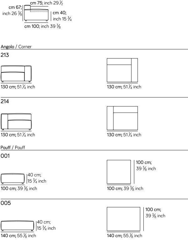 AMURA 2-х местный модульный диван Davis Am004.011+213 - Вид №7