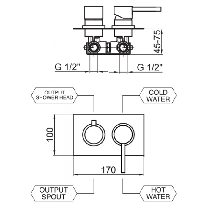EL860101560 Смеситель для ванны с душем Webert Elio - Вид №1