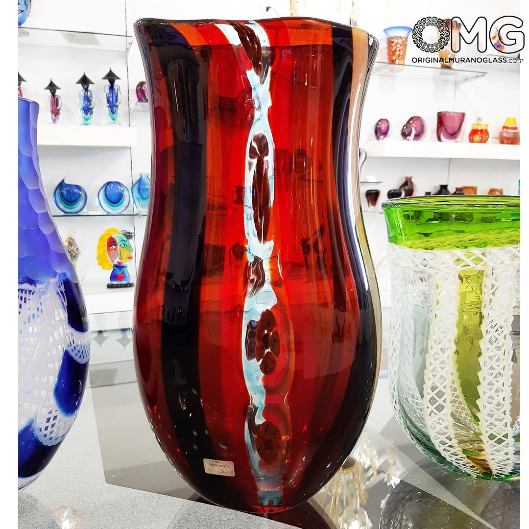 4678 ORIGINALMURANOGLASS Ваза Баттерфлай - Афро Челотто - муранское стекло OMG 22 см  - Вид №1