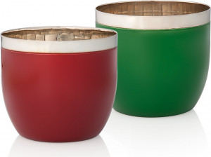 10538505 Schiavon Набор из 2 стаканов "Дизайн-микс, Инглезе" (зелен/красн) п/к Посеребрение