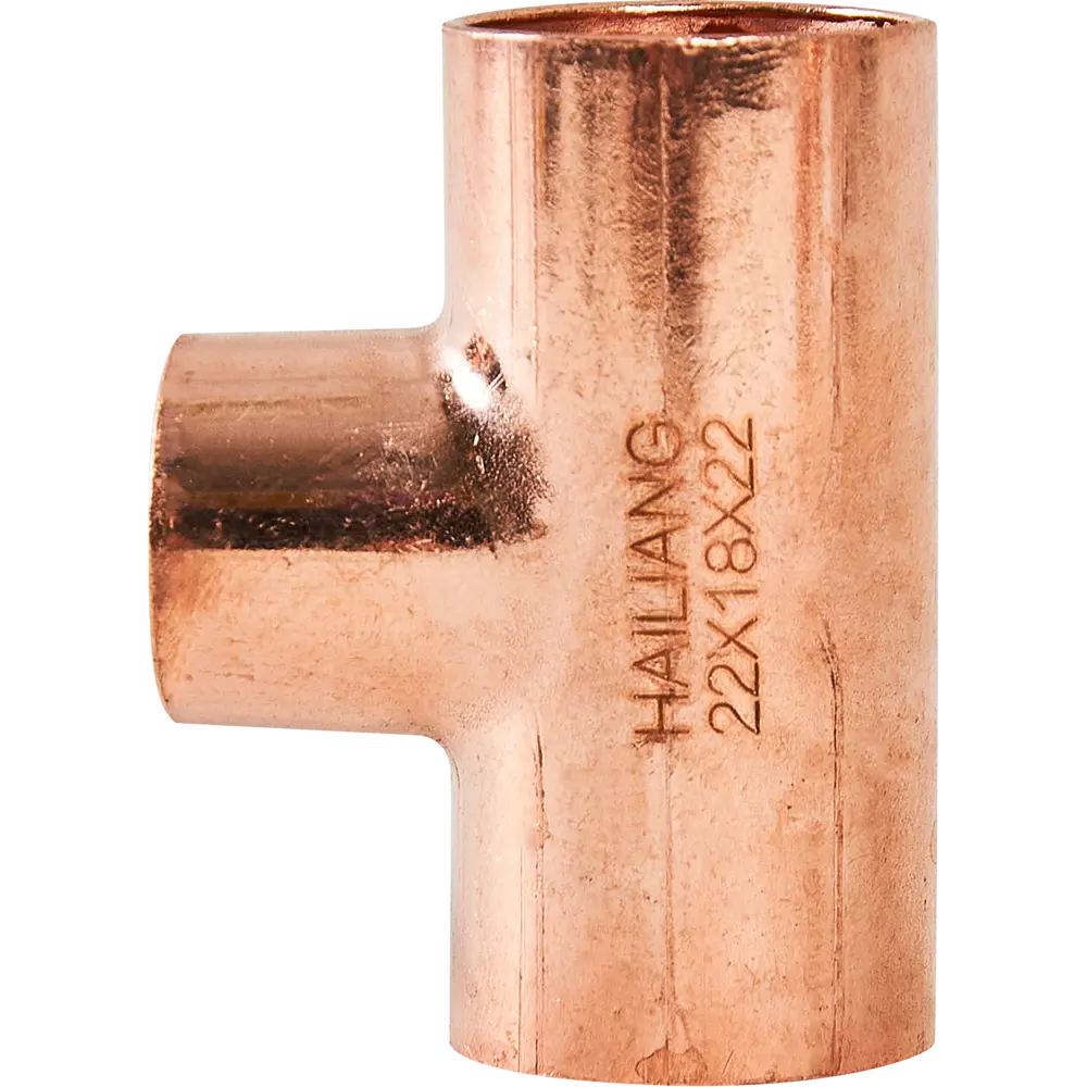 Тройник Hailiang ø22x18x22 мм медь 88673086 STLM-2212613  - Вид №1