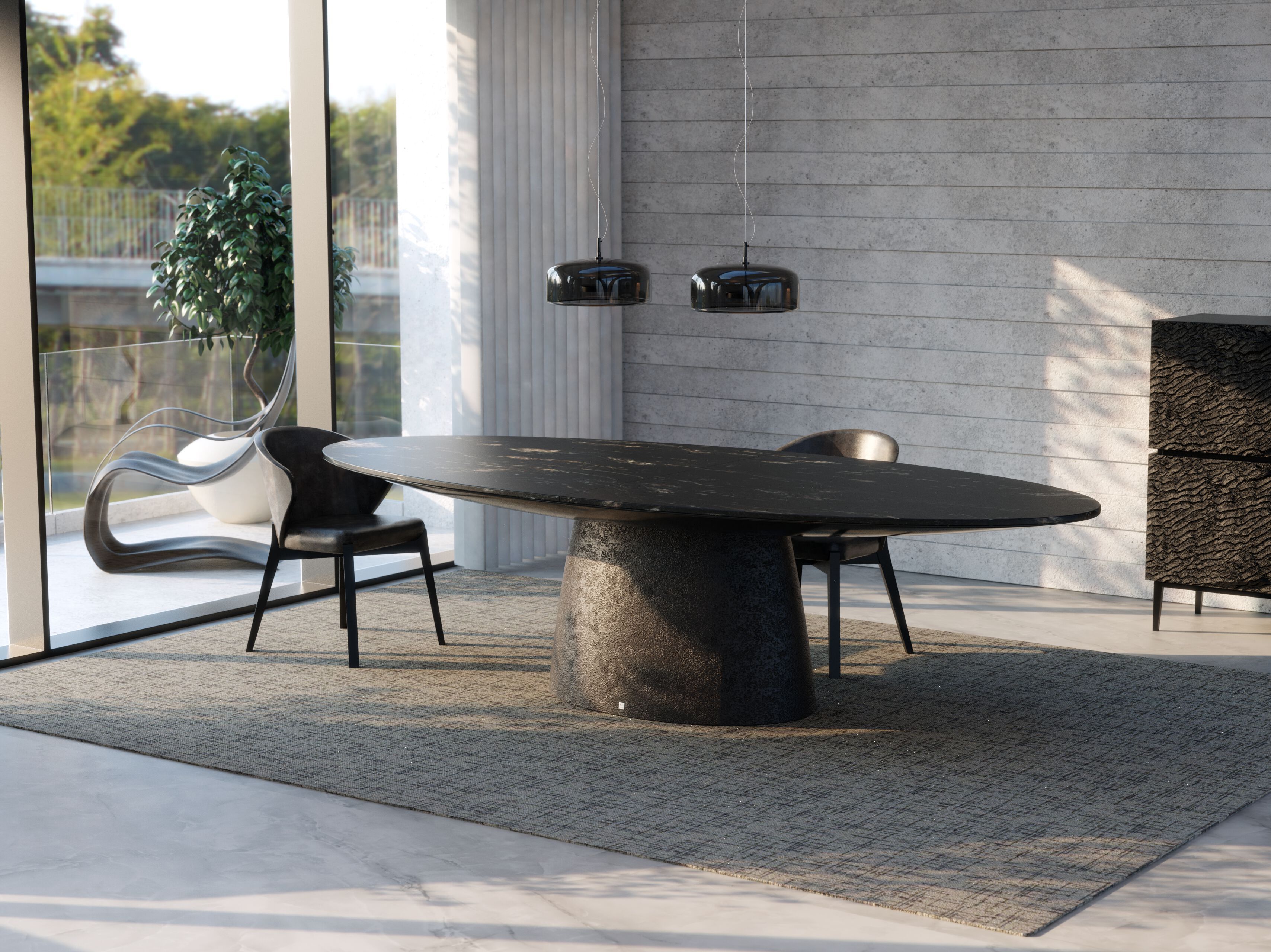 Овальный стол из стекловолокна с мраморным верхом GANSK MAGNA ARCH-00112162 - Вид №2