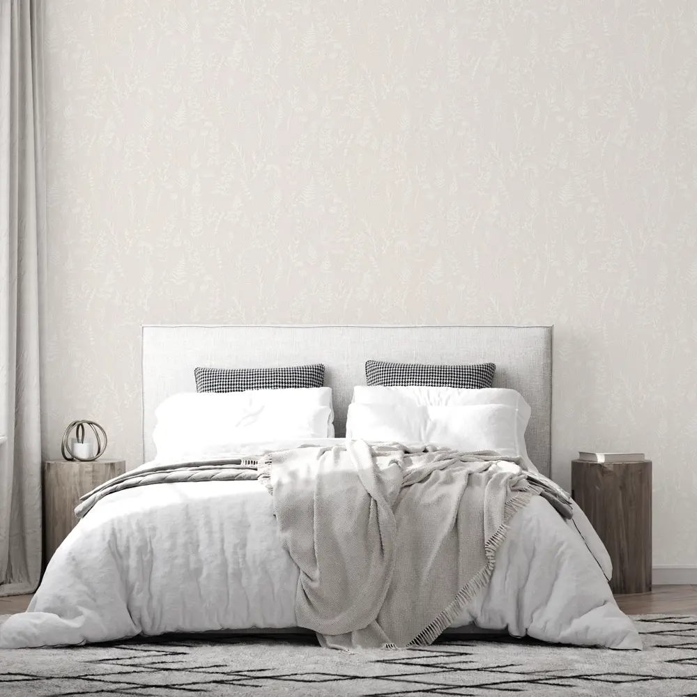 Обои флизелиновые Левада бежевые с растительным рисунком 1.06 м 89439239 Santreyd STLM-1584985 - Вид №2