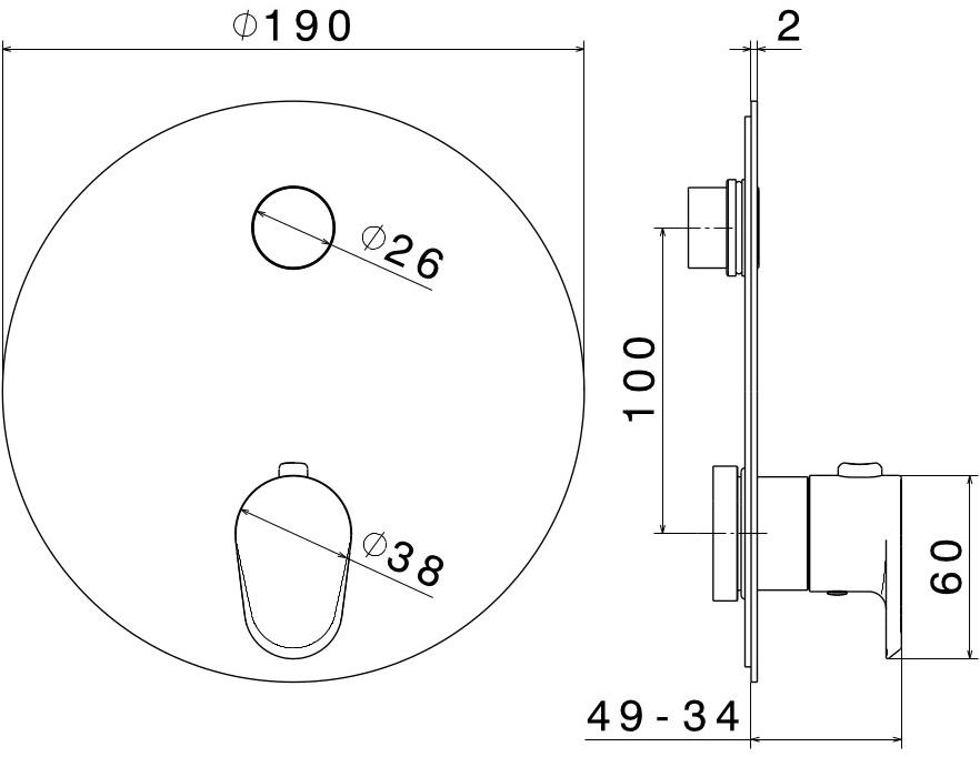 newform Смеситель для душа встраиваемый термостатический Nio sun-id-1508756 - Вид №3