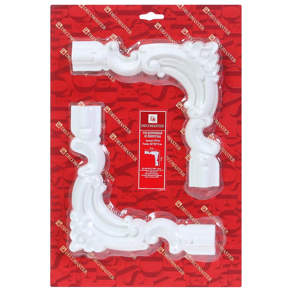 Угловой элемент полиуретан Decomaster 97010-6 белый 40 мм 2 шт STLM-2090885 - Вид №1