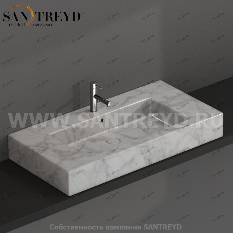 IN101AMC Подвесная раковина настенная прямоугольная Ceramica Globo  серая 