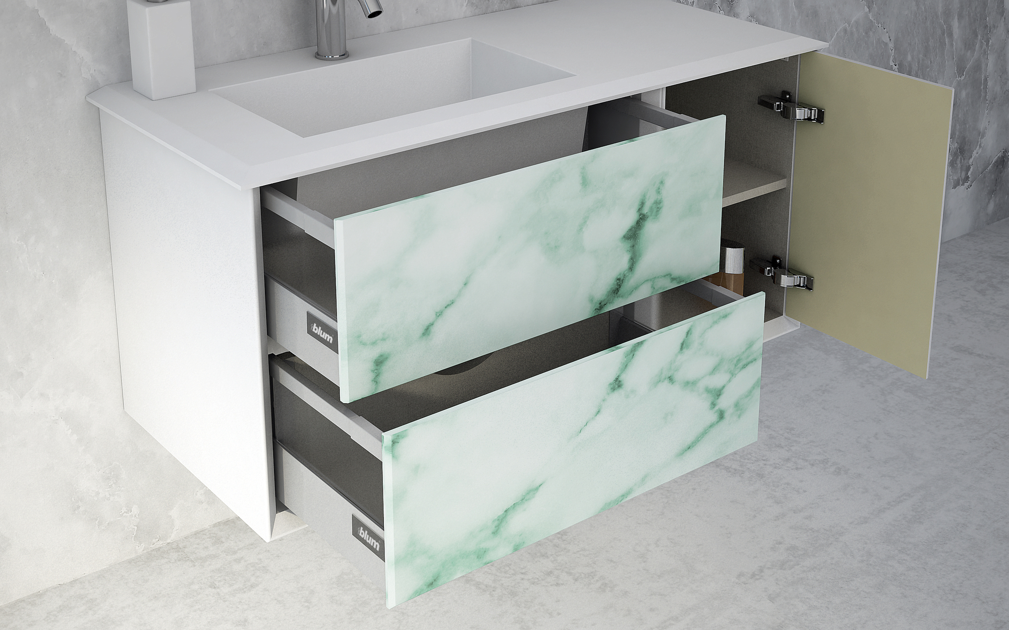 Мебель для ванной CEZARES BELLAGIO 140 Light Green Stone - Вид №1