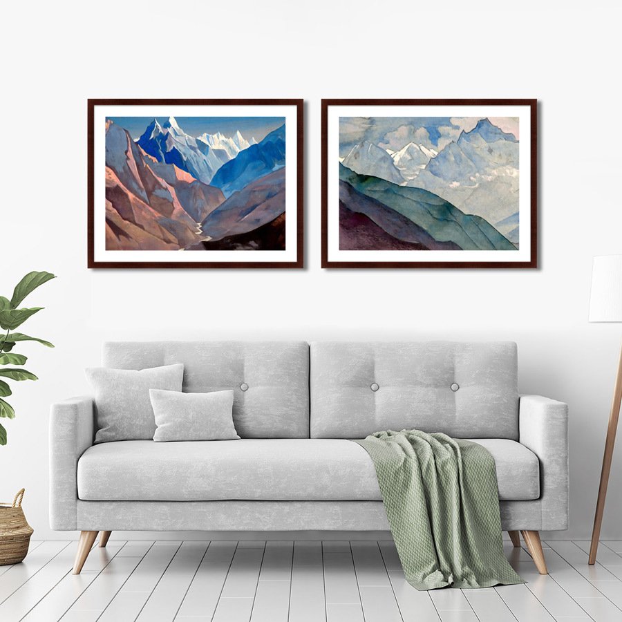 Картина в деревянной раме 42х32 см "Гора «М», 1931 г." КАРТИНЫ В КВАРТИРУ  264840 Белый;голубой;разноцветный  - Вид №3