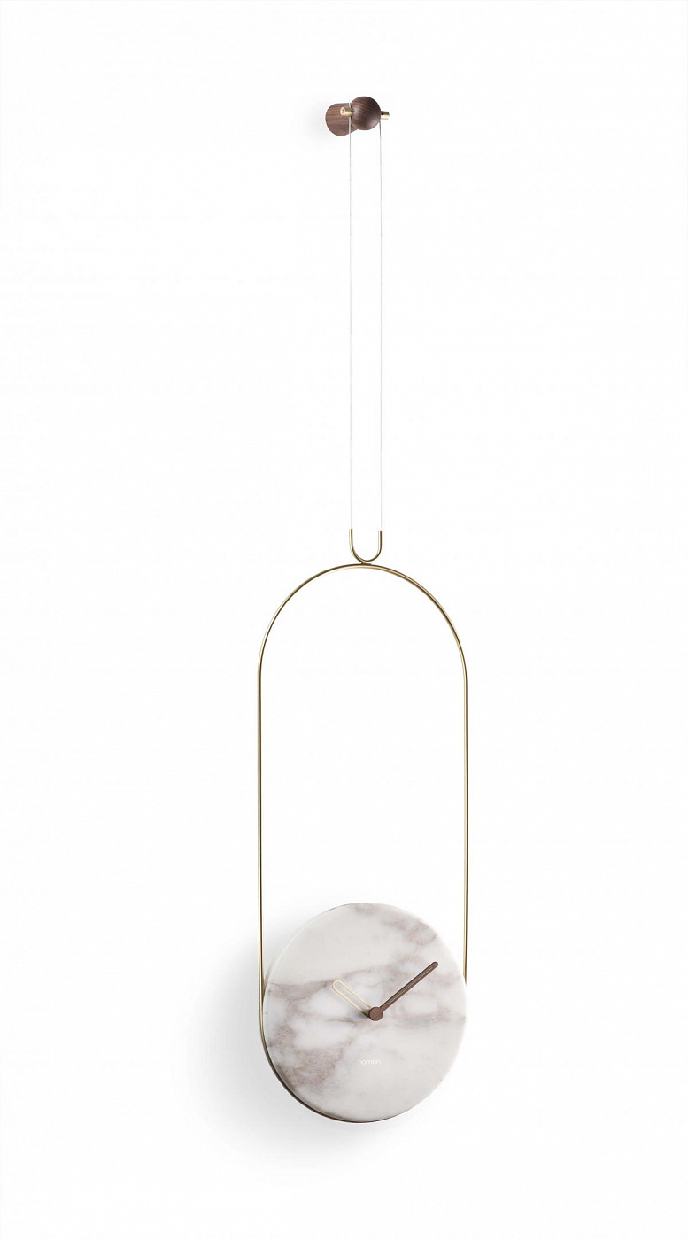 095650 Часы мрамор Calacatta Gold - латунь Nomon Colgante 