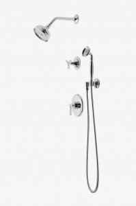 RDSP08 Комплект для душа Roadster с балансировкой давления с 5-дюймовой розеткой для душа, ручным душем и перекрестной перекрестной ручкой Waterworks