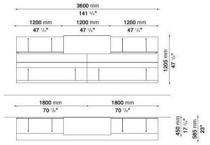 B&B Italia Модульная оборудованная стенка с подставкой под телевизор Pab sun-id-1512474 - Вид №37