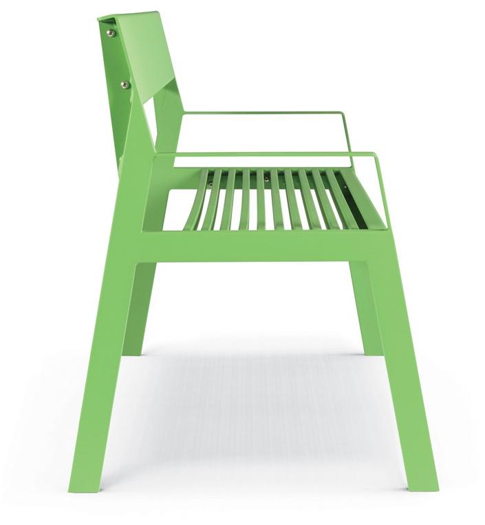 City Design Скамья стальная с подлокотниками со спинкой Casteo sun-id-1442943 - Вид №1