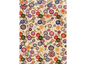 Прямоугольный шерстяной цветочный ковер