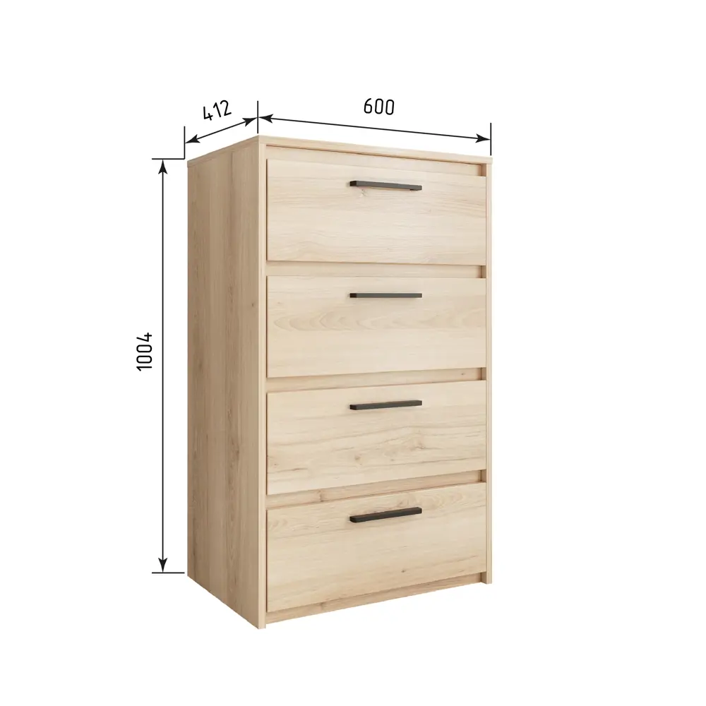Комод Лион 4 ящика 60x100.2x41.7 см ЛДСП цвет комано 89433654 STLM-2210358 Santreyd  - Вид №8