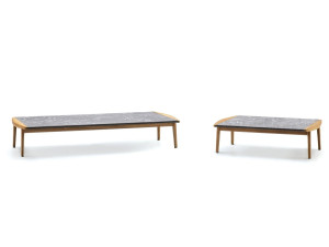 Открытый стол из тикового дерева и камня