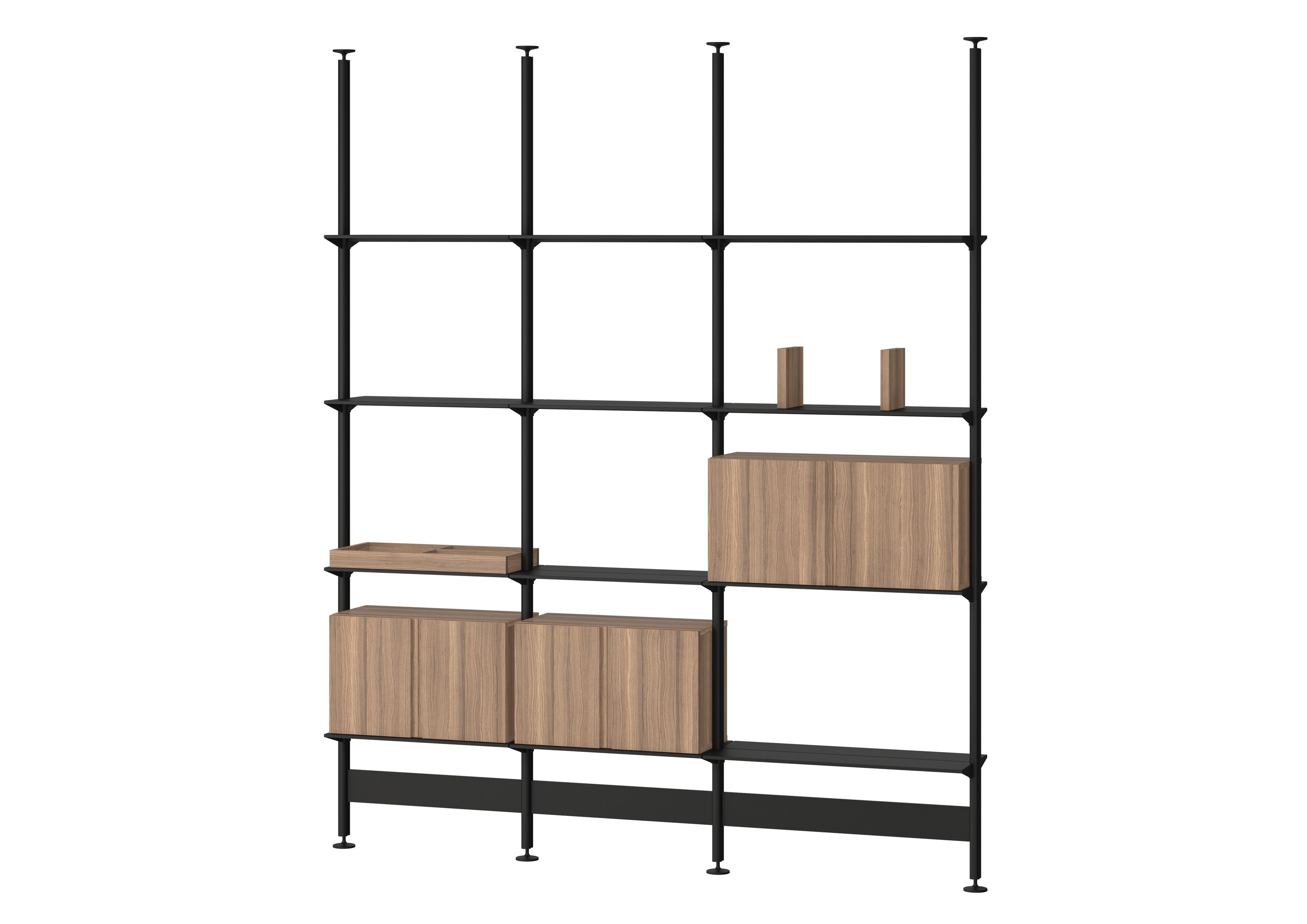 Книжный шкаф из алюминия и дерева с креплением пол-потолок String Furniture Pira ARCH-00108693 - Вид №2