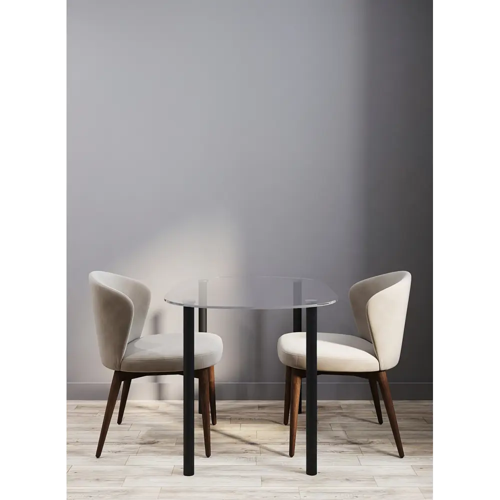 Стеклянный кухонный стол Delinia Тулуза с элегантными черными ножками 87198245 STLM-0073438 - Вид №8