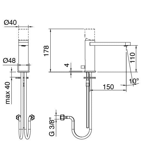 Смеситель для раковины из латуни Zazzeri Trend X-One ARCH-00151331 - Вид №2