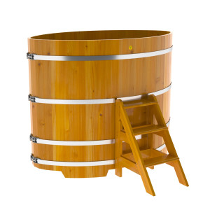 2292 Купель овальная из лиственницы Рустик 1,08х1,75х1,4 натуральная Alyarus