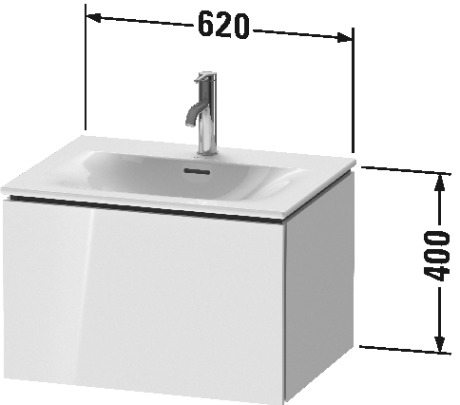 LC613508989 Тумбочка подвесная L-Cube #LC6135 620 x 481 мм Фланелево-серый глянцевый лак Duravit - Вид №1