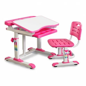 Стол детский бело-розовый со стульчиком BD-09 XL MEALUX EVO  00-3947166 Белый;розовый