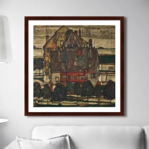 Картина в деревянной раме 78,5х100 см Einzelne Huser (Huser mit Bergen), 1915г. КАРТИНЫ В КВАРТИРУ  264091 Белый;коричневый;разноцветный