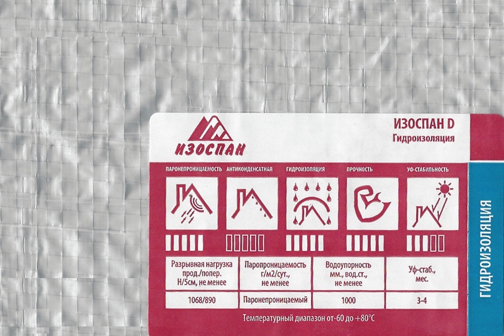 Изоспан D Гидро-пароизоляция 70м2 753 - Вид №1